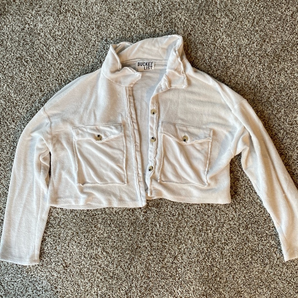 Hoity Toity cropped white sweater